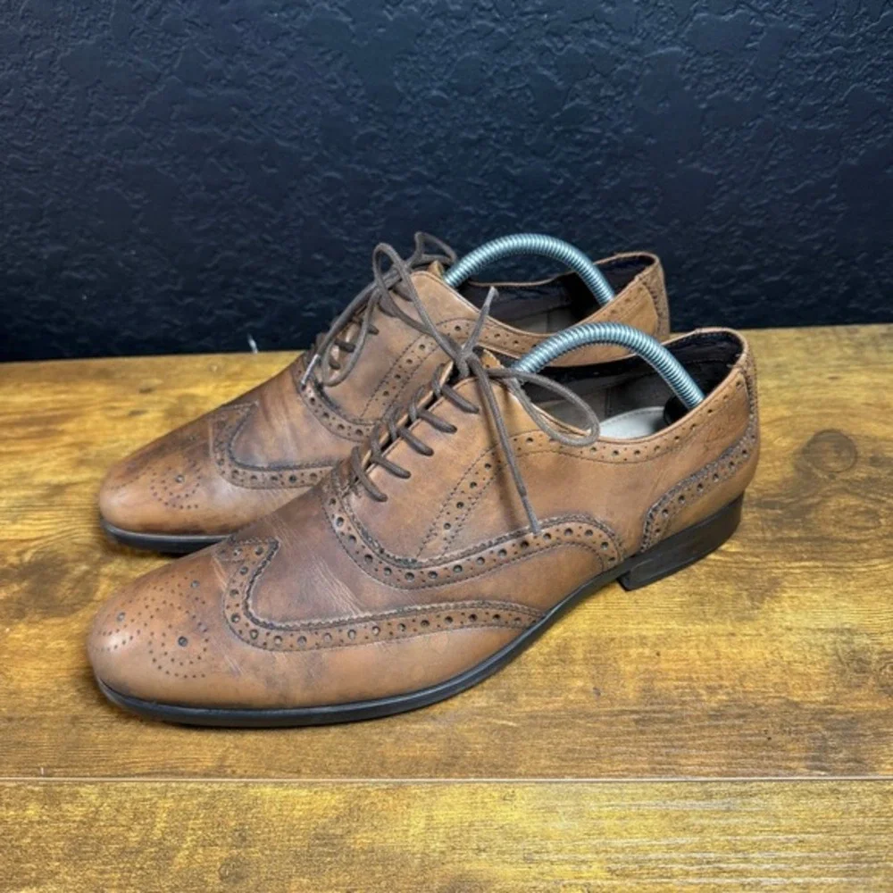 Clarks Tilden Wing 26109425 Brown Leather Wingtip Brogue Oxford Mens‎ 8